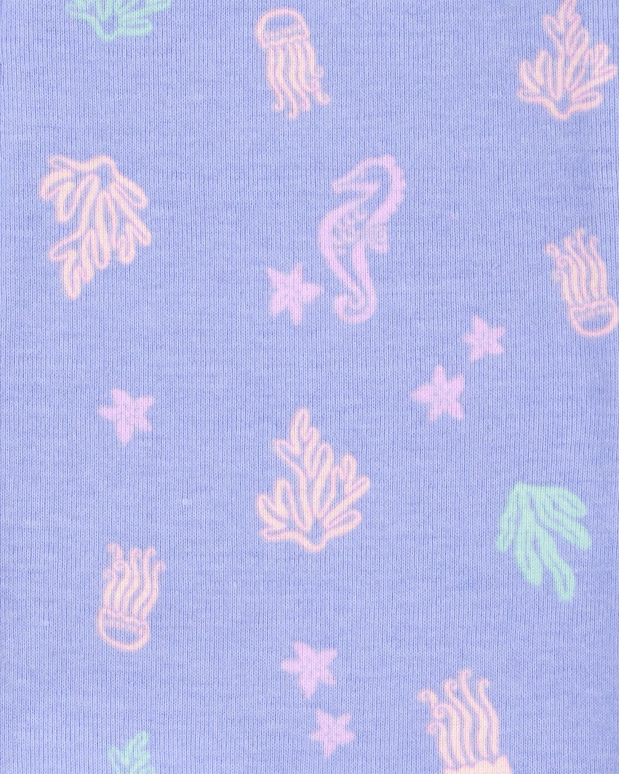 Baby Girl 1-Piece Jellyfish 100% Snug Fit Cotton Footless Pajamas - Blue