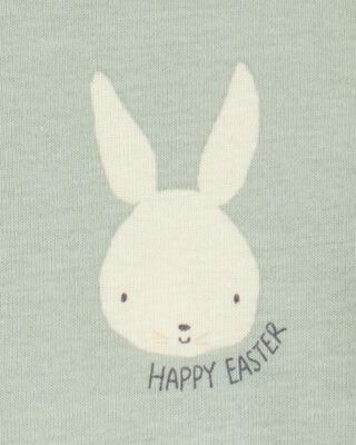 Product image 2 of Toddler Bunny Print Easter Snug Fit Cotton 2-Piece Pajamas - Green