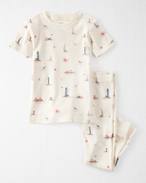 Toddler Organic Cotton Pajamas in Coastal Vacation Print