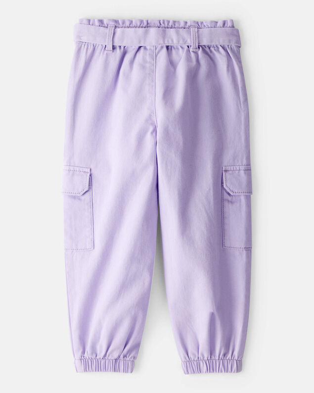 Product image 2 of Toddler Girl Cotton Cargo Joggers - Purple