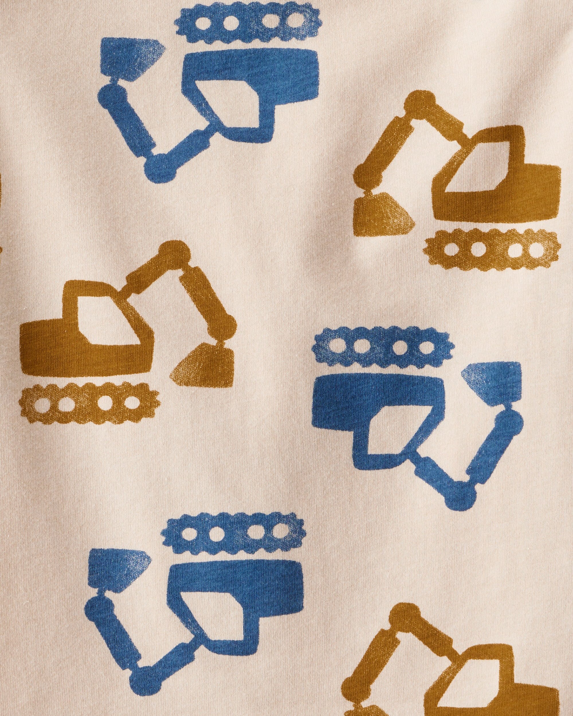 Toddler Boy Construction Print Long-Sleeve Graphic Tee - Beige