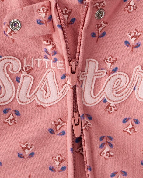  Product image 2 of Baby Little Sister 2-Way Zip Cotton Sleep & Play Pajamas
