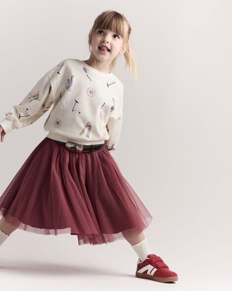Toddler 'Hey! Let's Play' Dolman-Sleeve Sweatshirt - Burgundy