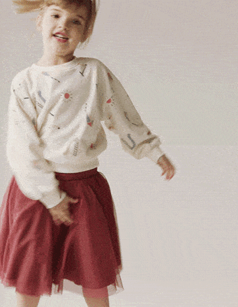 Toddler Girl Avenue Twirl™ Midi Skirt with Tulle - Burgundy