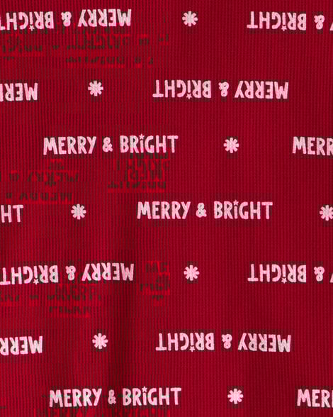 Product image 2 of Adult Merry & Bright Christmas Cotton Long-Sleeve 2-Piece Pajamas - Red