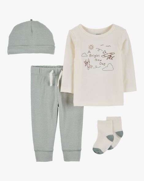  Product image 1 of Baby 4-Piece Airplane Outfit Set