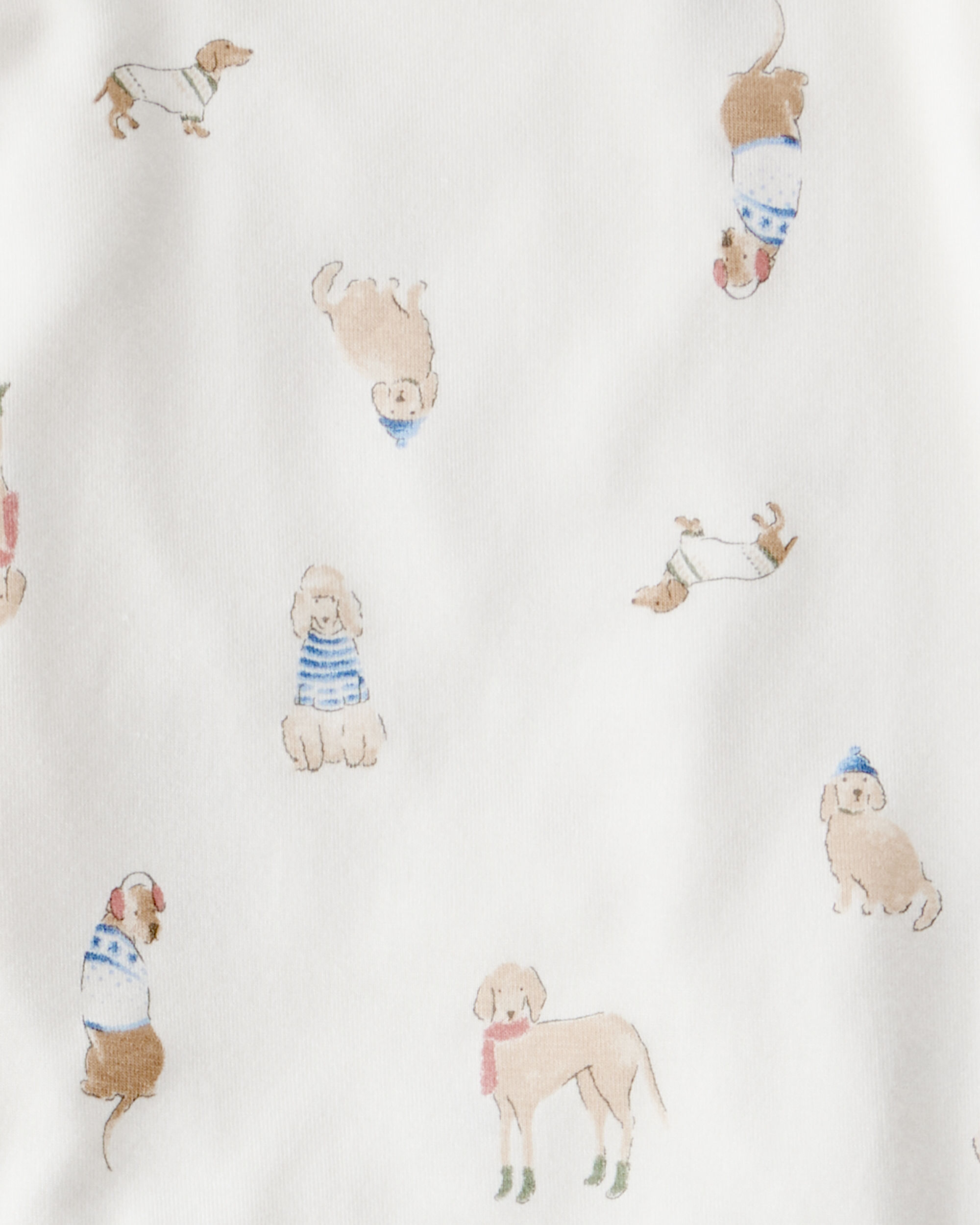 Toddler Dog Loose Fit 2-Piece Pajamas - White