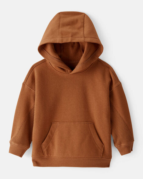 Product image 1 of Baby Boy Solid Fleece Long-Sleeve Hoodie - Brown