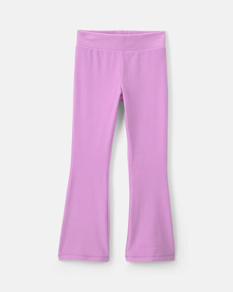 girls fleece wide-leg pants - purple