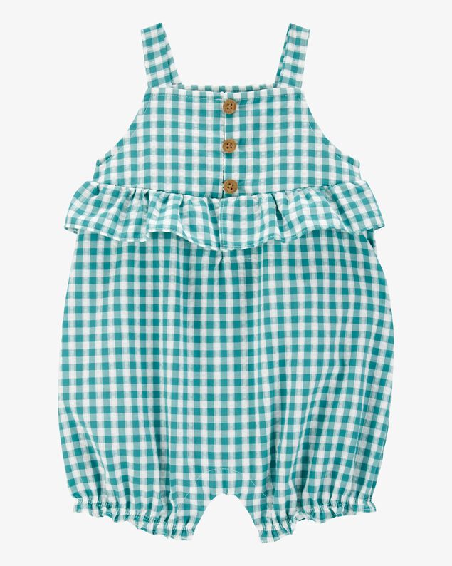 Product image 1 of Baby Girl Gingham Tank Romper - Green
