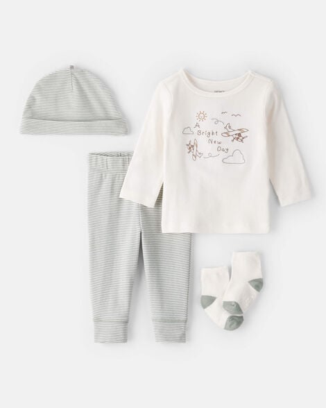 baby 4-piece airplane outfit set