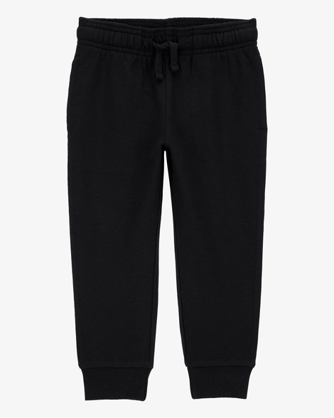 toddler pull-on drawstring joggers - black