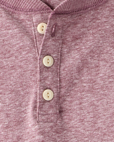 Boys Long-Sleeve Henley - Red