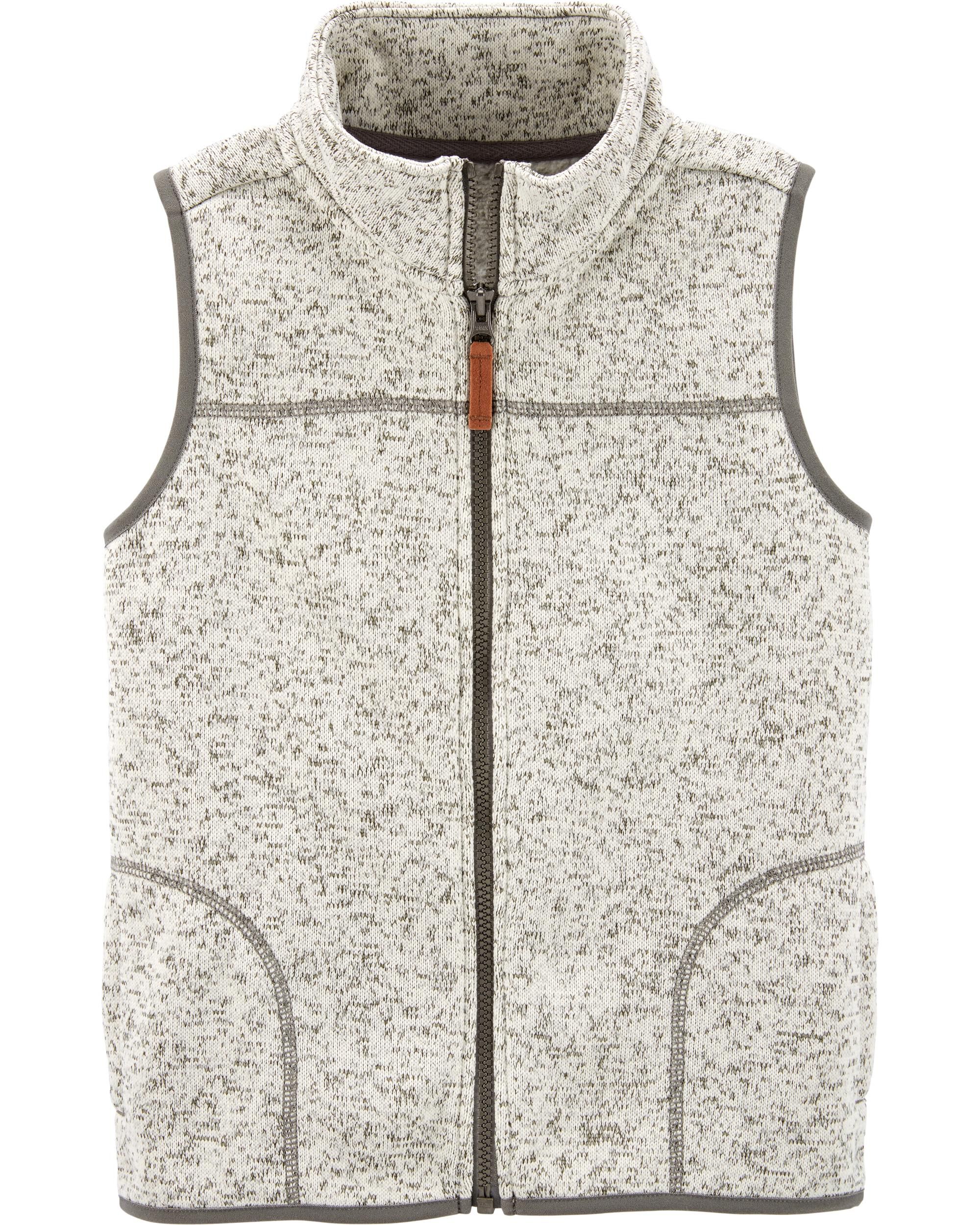 sherpa zip up vest