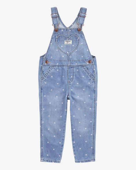  Product image 1 of Toddler Heart Print Denim Overalls