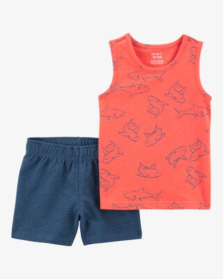 Product image 1 of Toddler 2-Piece Shark Tank & Pull-On Short Set