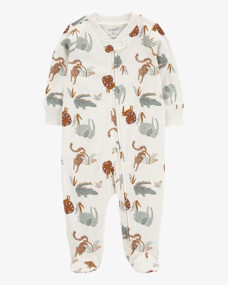  Product image 1 of Baby Animal Print 2-Way Zip Cotton Sleep & Play Pajamas