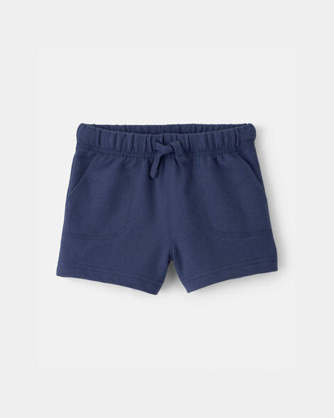 baby boy french terry shorts - blue