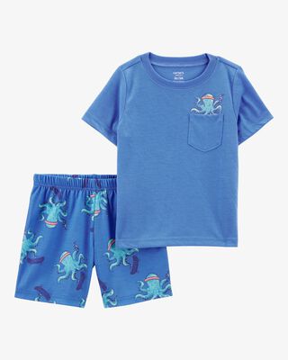 Product image 1 of Toddler 2-Piece Octopus Print Loose Fit Pajamas