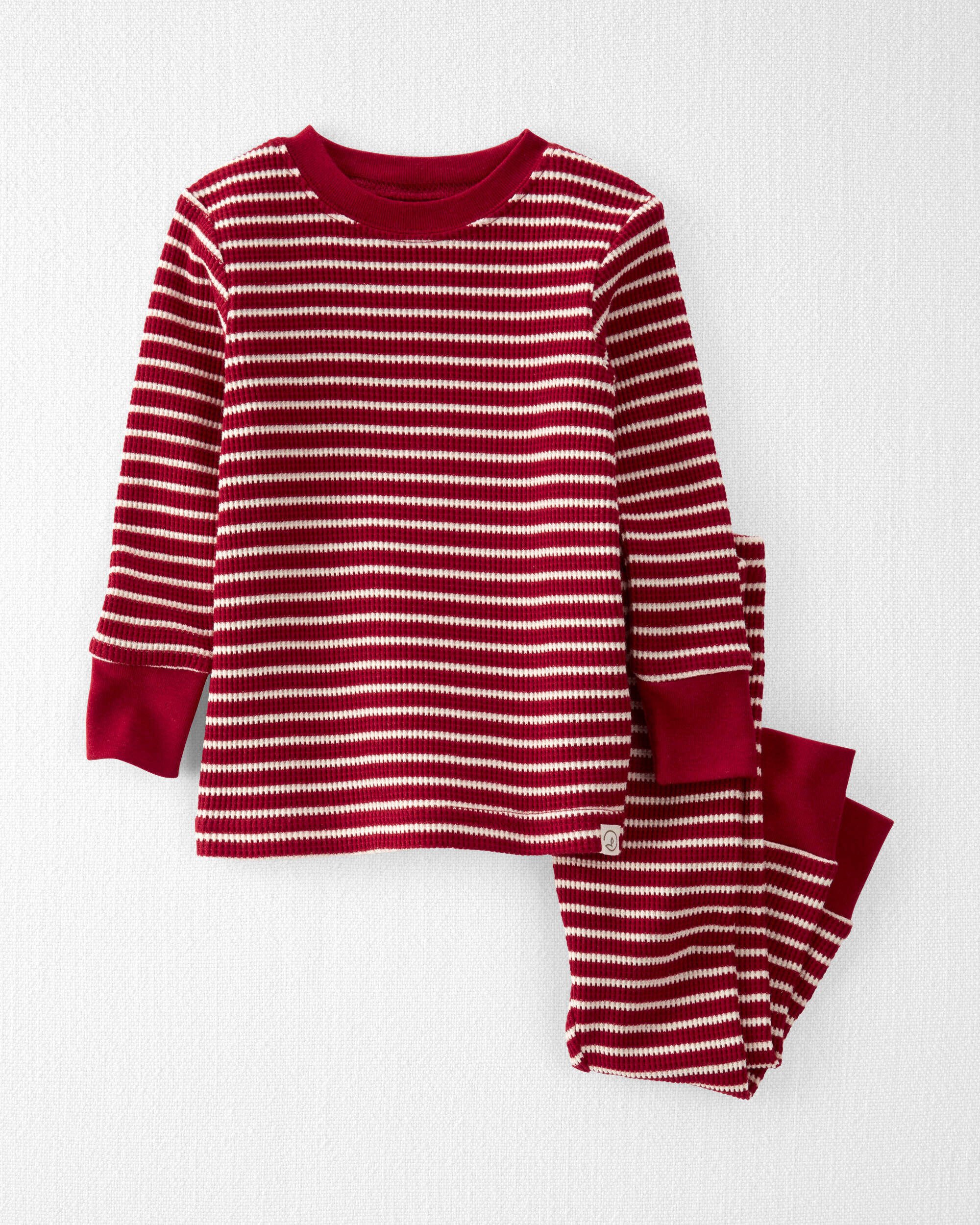 Baby Striped Waffle Knit Pajamas Made with Organic Cotton