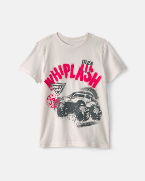 boys 'whiplash' monster jam graphic tee - cream