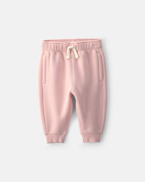 baby girl fleece pants - pink
