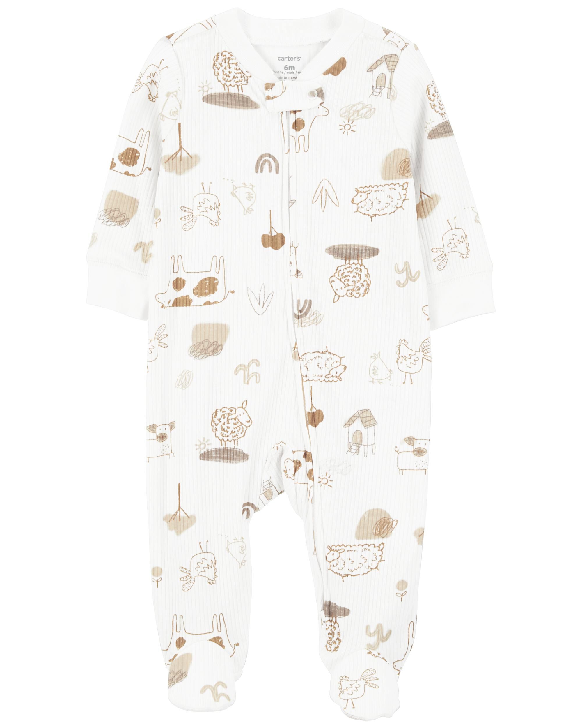 Baby Animals 2 Way Zip Cotton Blend Sleep Play Pajamas Carter s Carter s