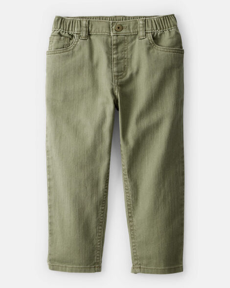Toddler Boy  Tapered 100% Cotton Twill Pants - Green