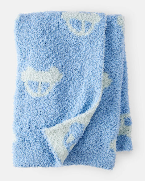 car print stroller blanket - blue