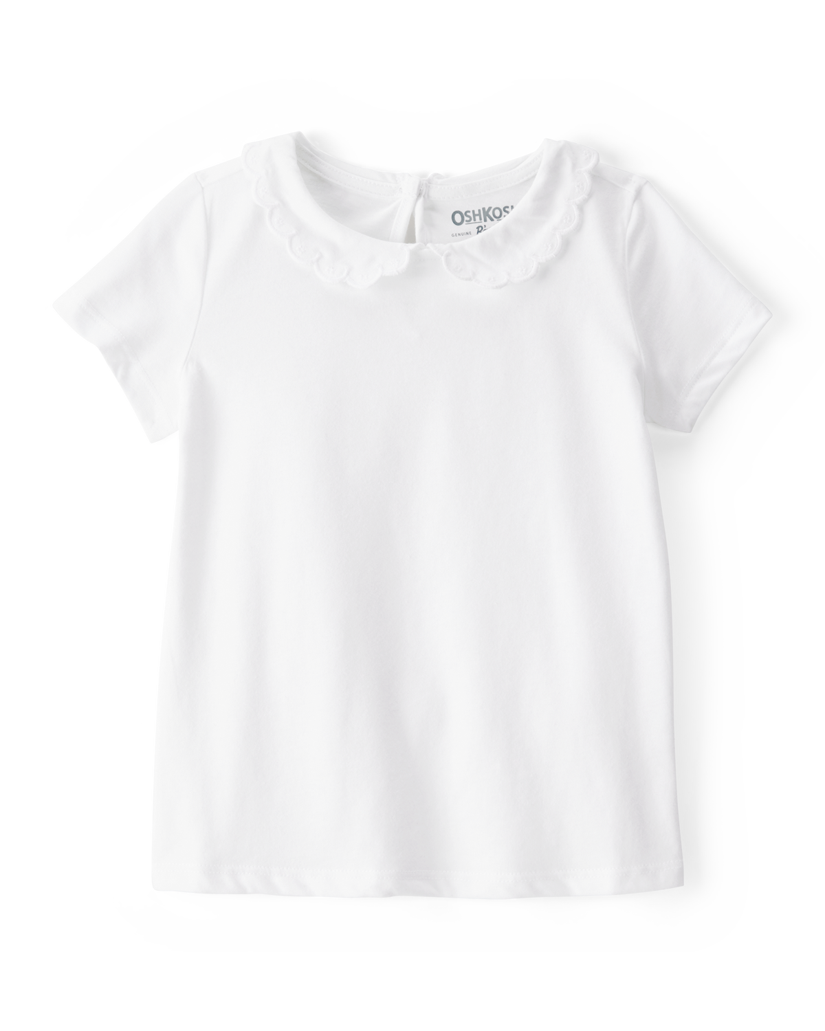 Toddler Scalloped Collar Short-Sleeve Top - White - OshKosh