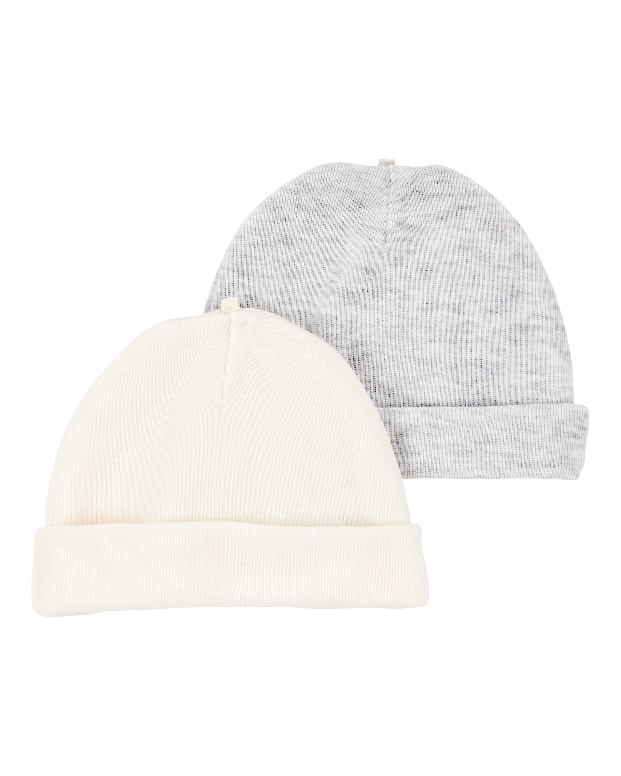 Baby 2-Pack Caps - Grey/Ivory
