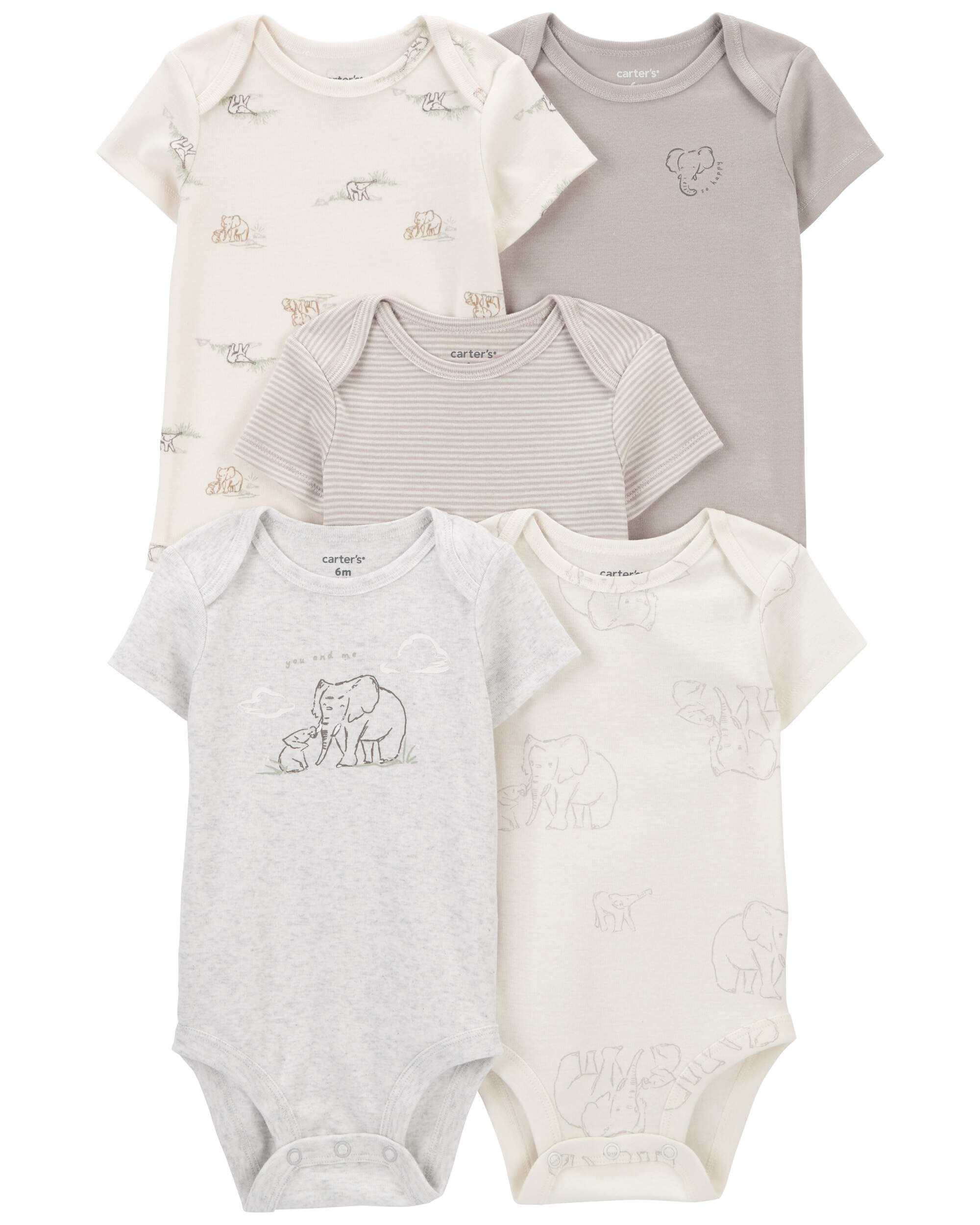Baby 5-Pack Short-Sleeve Bodysuits - Carter's | Carter's