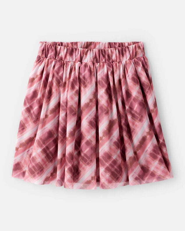 Product image 1 of Girls Mesh Plaid Skirt - Pink