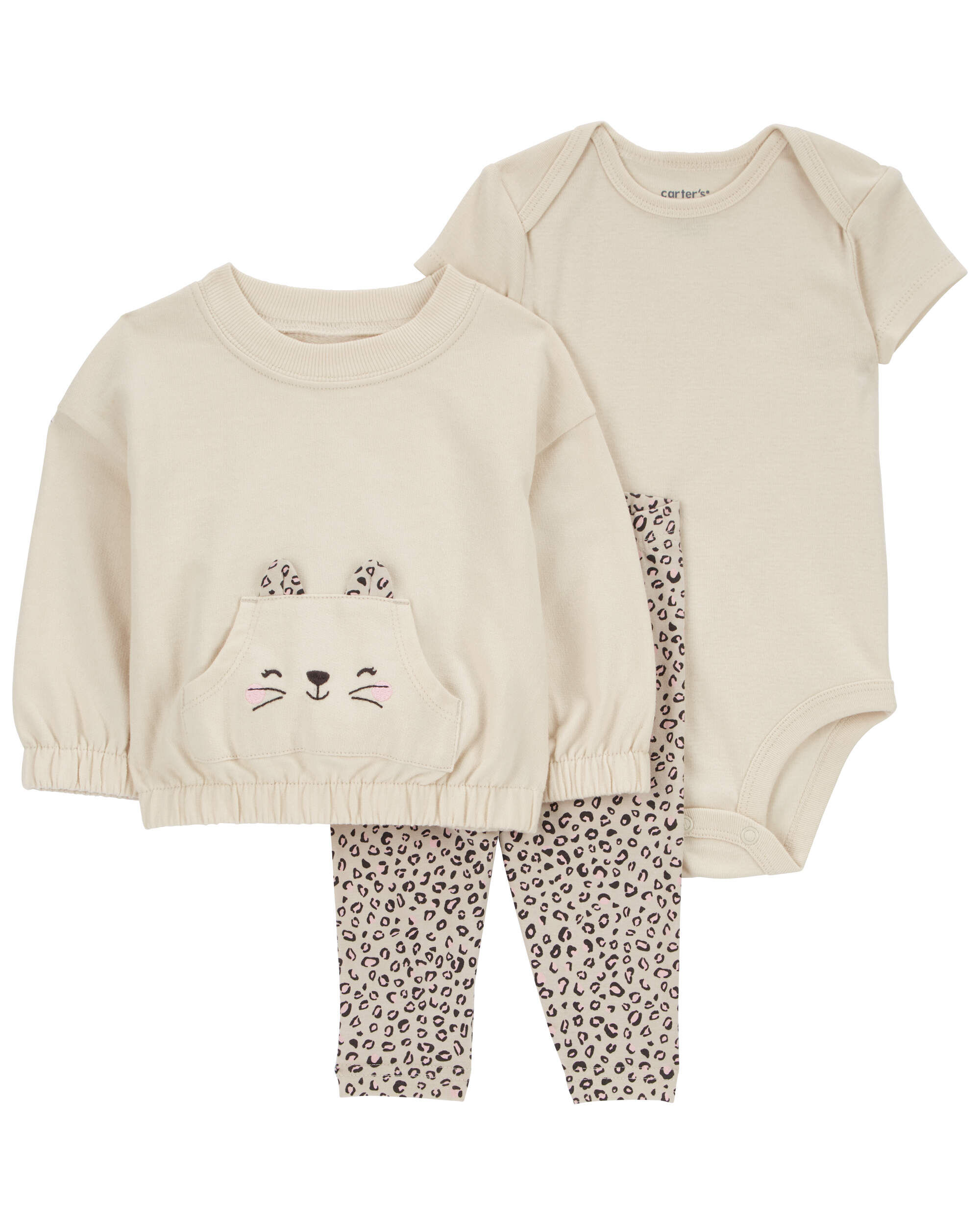 Baby 3-Piece Leopard Little Cardigan Set - Carter's | Carter's