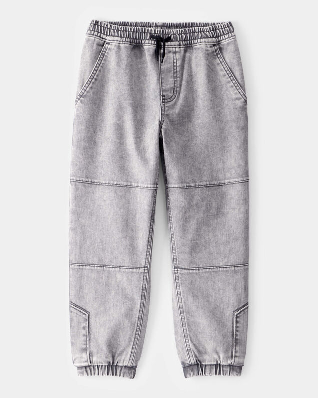 Product image 1 of Kid Tapered Iconic Denim Drawstring Joggers -  Volcano Wash