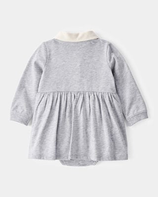 Product image 2 of Baby Varsity Polo Bodysuit Dress - Grey