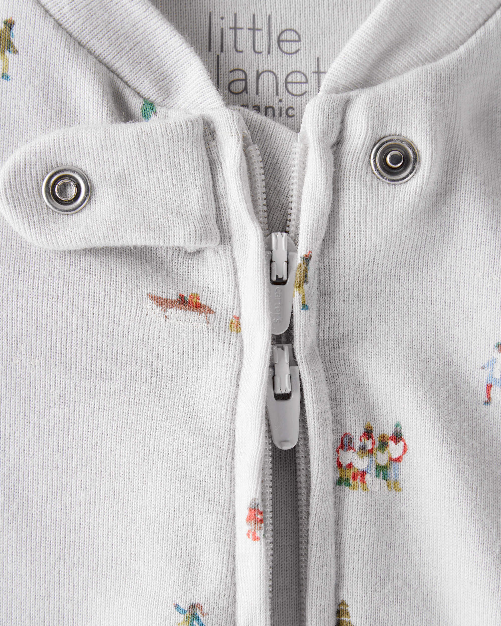 Baby Organic Cotton Sleep & Play Pajamas Frosted Trail Print