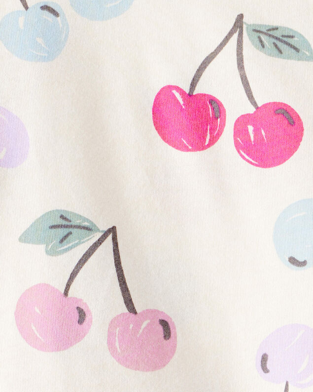 Product image 2 of Toddler Girl Cherry Print Short-Sleeve Peplum Top - White