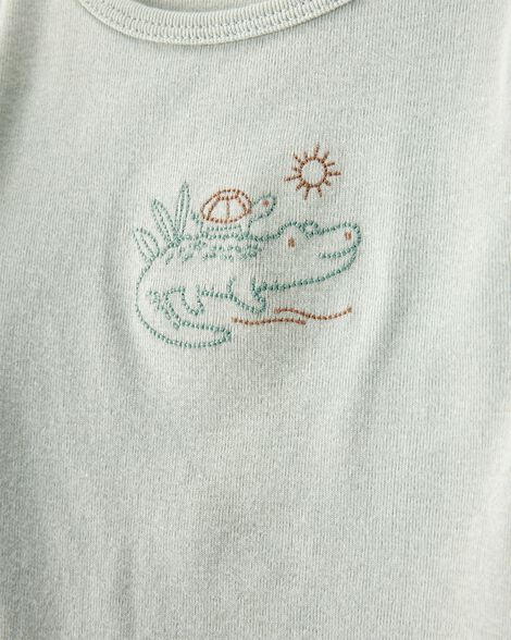 Product image 2 of Baby 4-Piece Alligator Outfit Set - Green