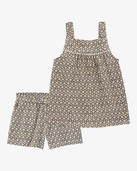 Product image 1 of Toddler 2-Piece Crinkle Tank & Play Shorts Set - Brown