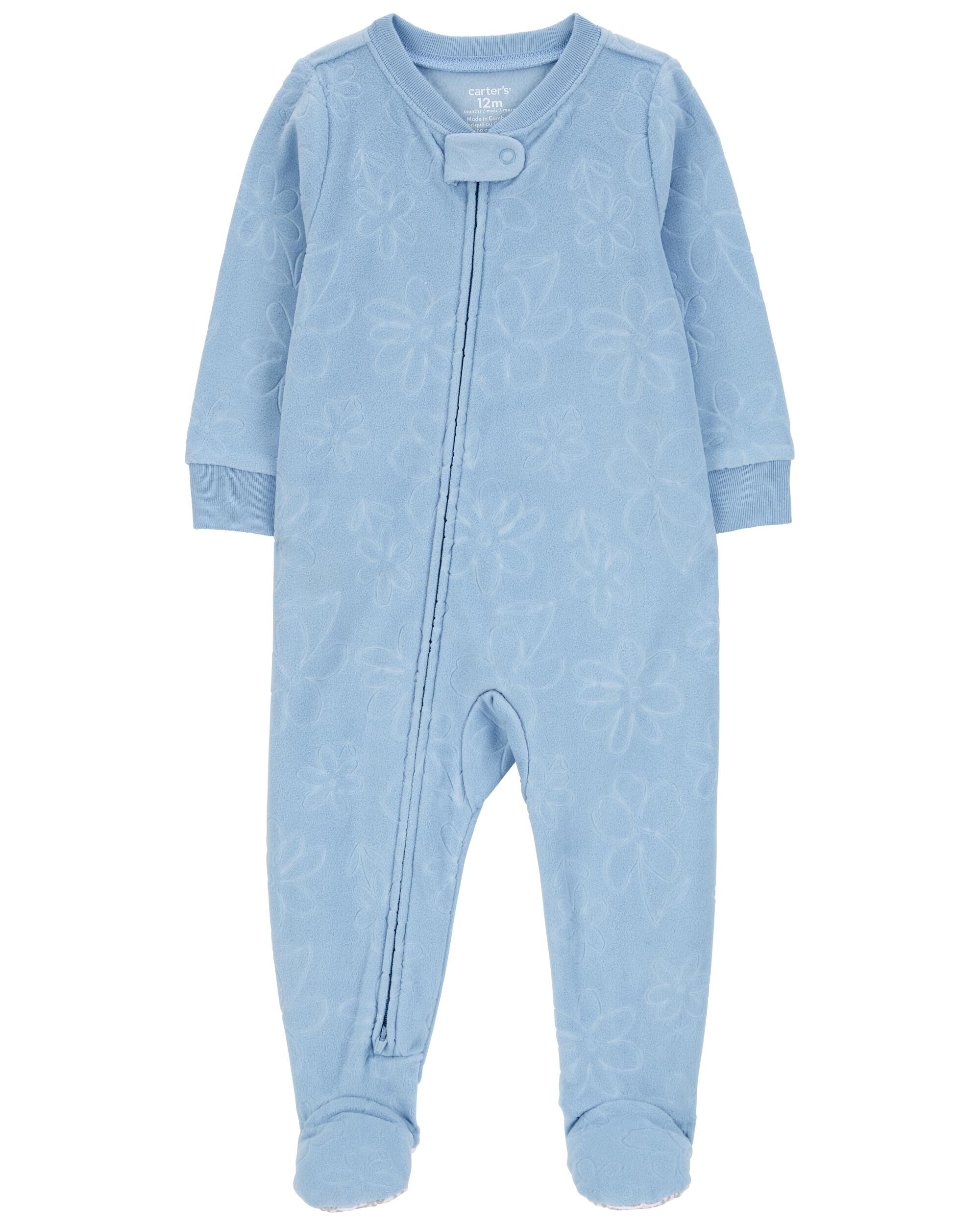 Toddler 1 Piece Floral Burn Out Fleece Footie Pajamas Carter s Carter s