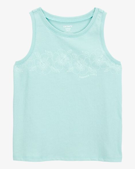  Product image 1 of Kid Flower Vintage Muscle Tank - Turquoise