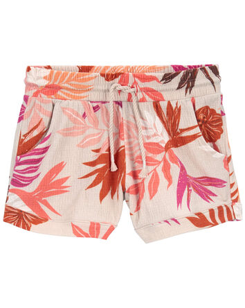 Kid Floral Pull-On Knit Gauze Shorts