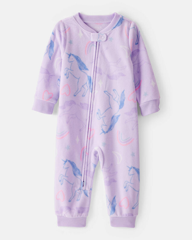 Product image 1 of Toddler Girl Unicorn Loose Fit Long-Sleeve 1-Piece Pajamas - Purple