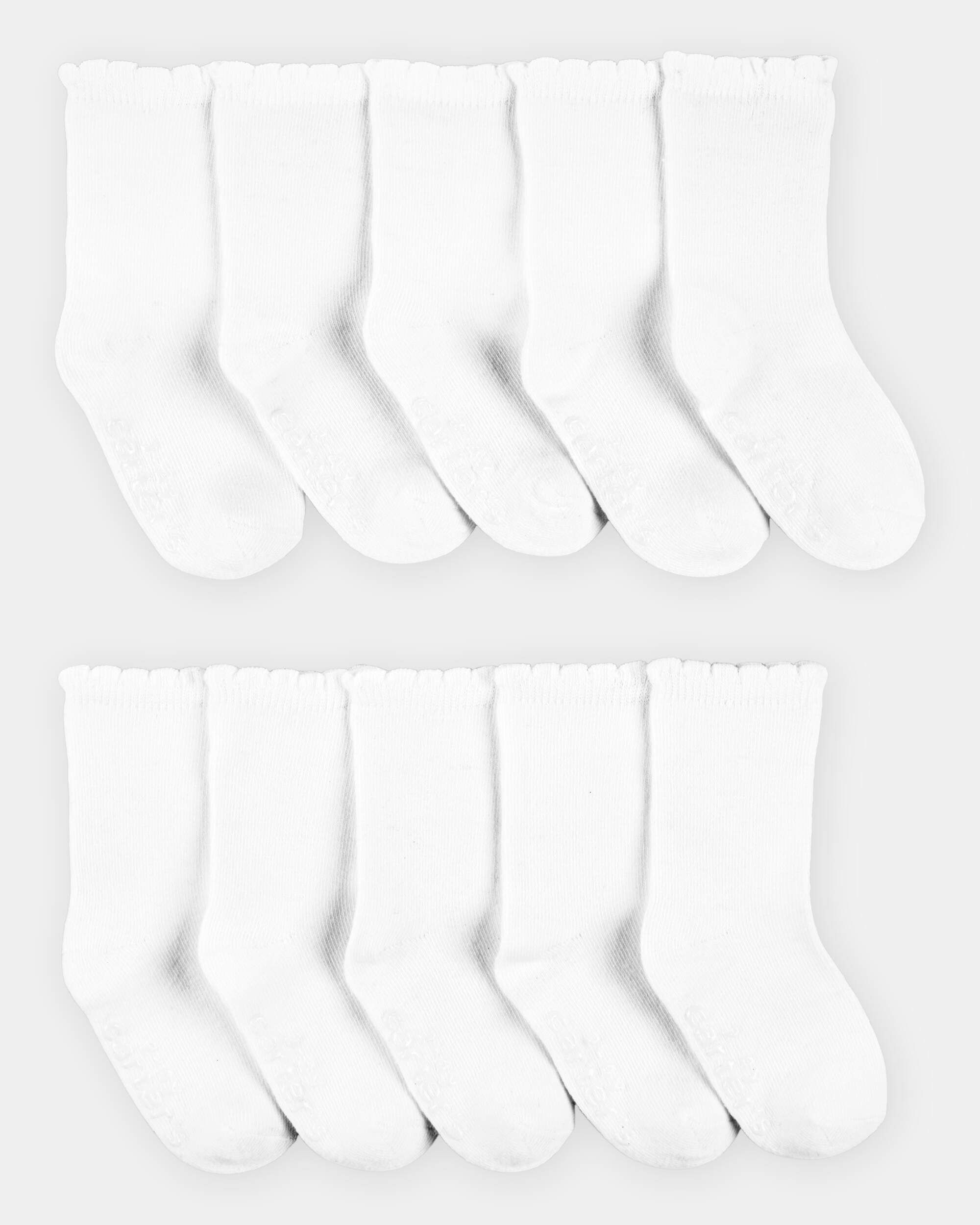 Toddler 10-Pack Scallop Crew Socks