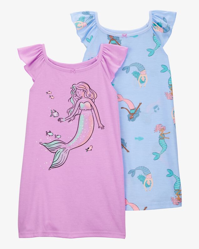Product image 1 of Girls 2-Pack Mermaid Nightgowns