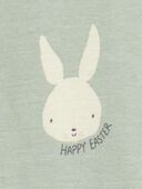 Green - Kid Bunny Print Easter Snug Fit Cotton 2-Piece Pajamas - Green, Selected