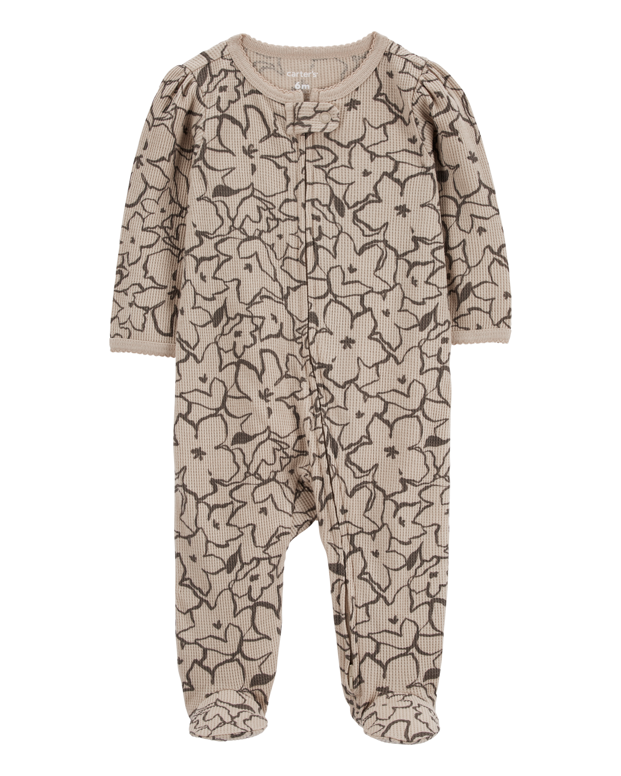 Baby Floral 2-Way Waffle Knit Sleep & Play Pajamas