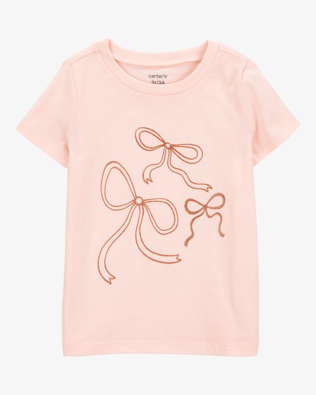 Product image 1 of Toddler Girl Bow Short-Sleeve Graphic Tee - Pink