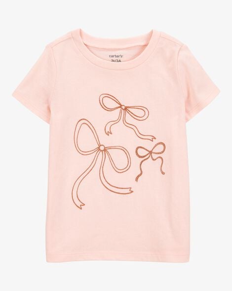 Product image 1 of Toddler Girl Bow Short-Sleeve Graphic Tee - Pink
